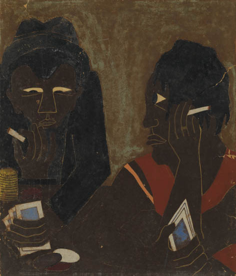 JACOB LAWRENCE (1917 - 2000) Untitled (Two Card Players).